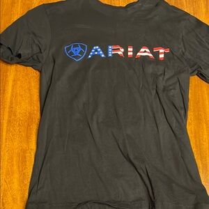 Ariat Black and Red Short Sleeve Tee with Vibrant Logo